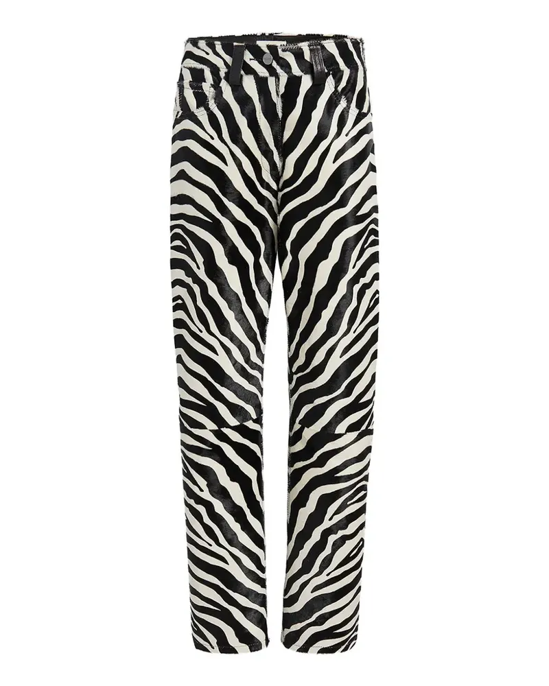 KHAITE Callum Hose mit Zebra-Print - Weiß Weiß