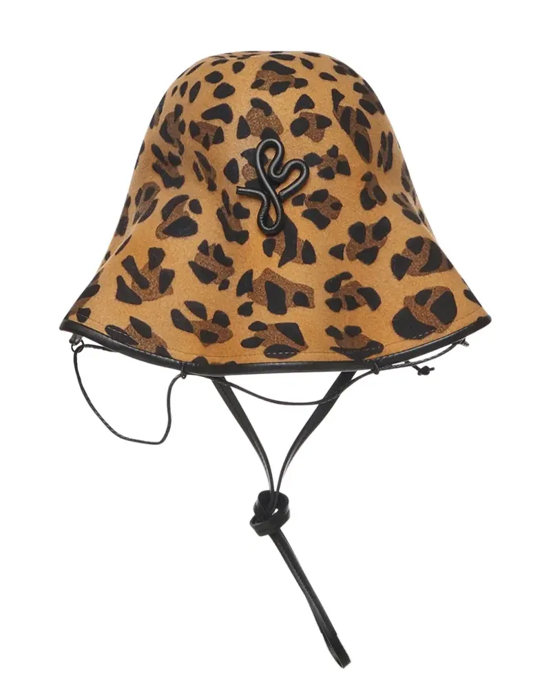 RUSLAN BAGINSKIY Fischerhut mit Leoparden-Print - Braun Braun