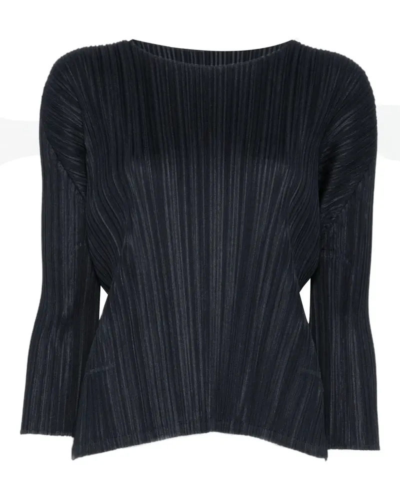 Issey Miyake Bluse mit Falten - Schwarz Schwarz
