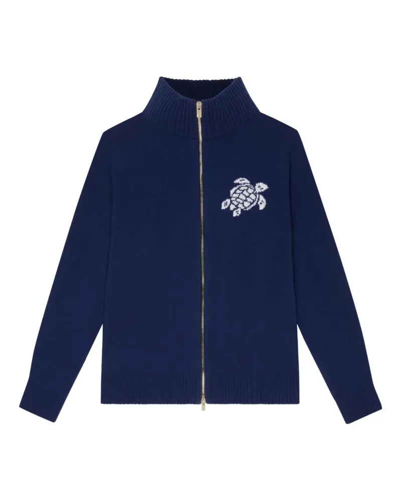 Vilebrequin logo-jacquard zip-up cardigan - Blau Blau