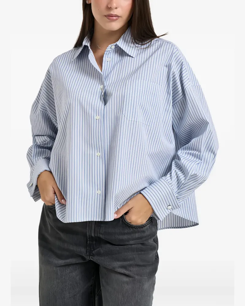 Max Mara striped chest-pocket shirt - Weiß Weiß