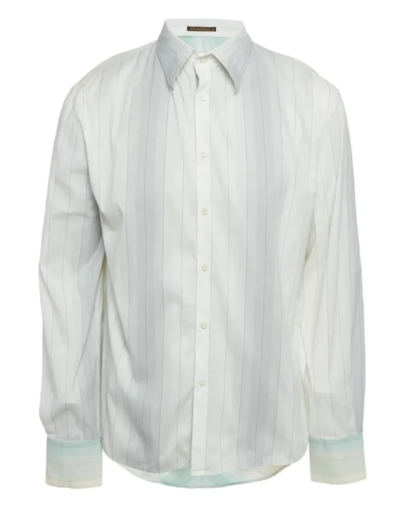 Roberto Cavalli stripped cotton shirt - Weiß Weiß