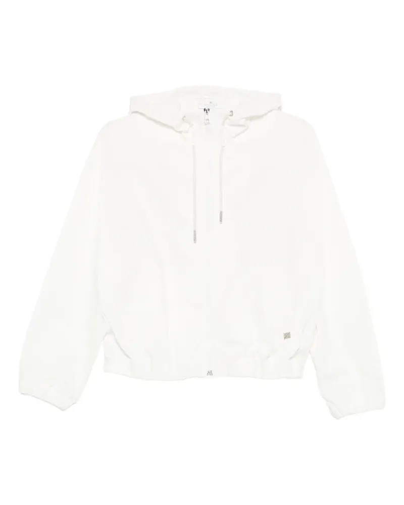 PANICALE Cashmere drawstring hooded jacket - Weiß Weiß