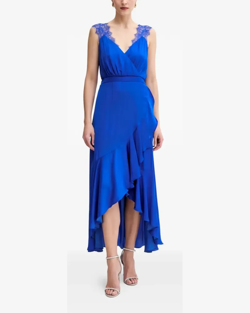 Morgan Gerüschtes Rorla Midikleid - Blau Blau
