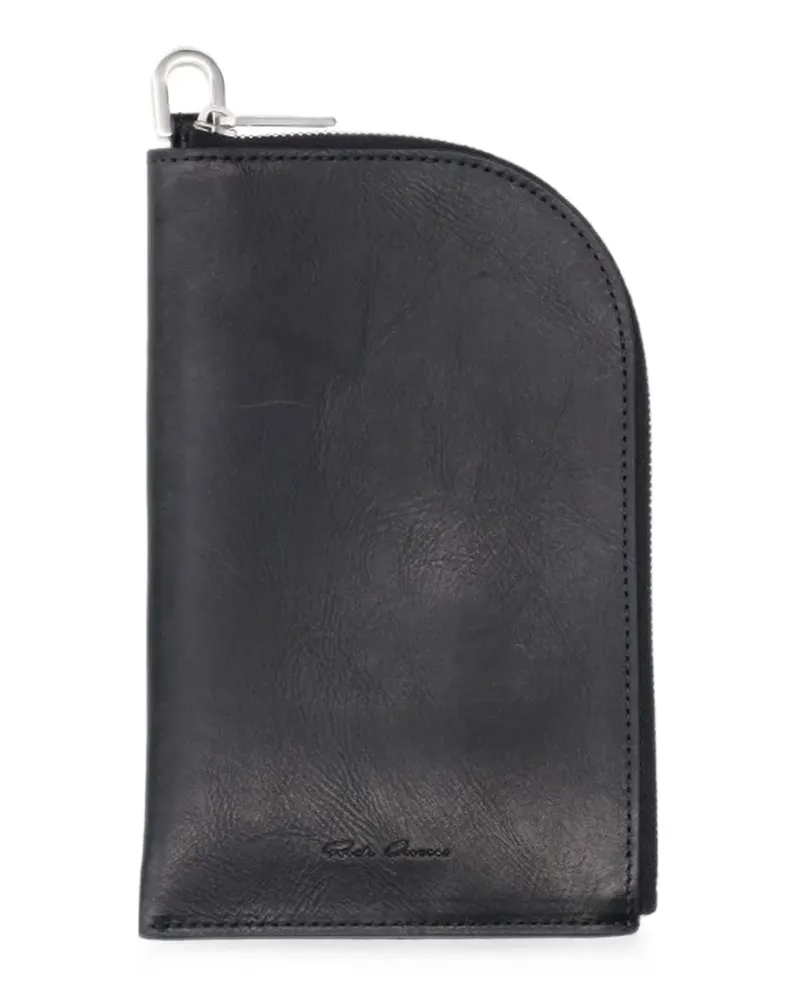 Rick Owens logo-embossed leather wallet - Schwarz Schwarz