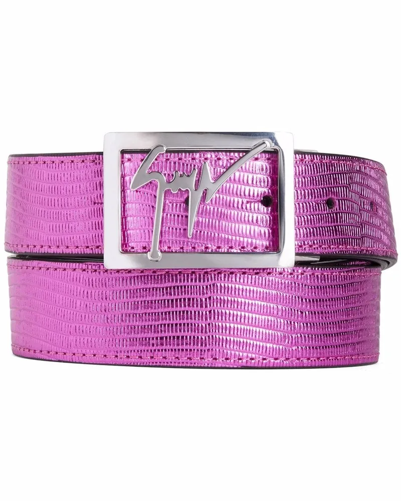 Giuseppe Zanotti logo-buckle belt Violett