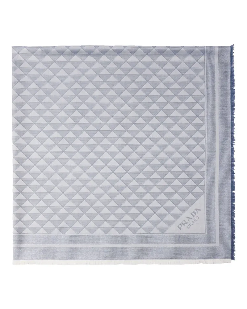 Prada Schal aus Seiden-Wollgemisch - Blau Blau