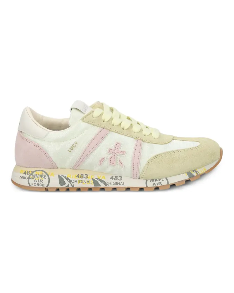 Premiata Lucyd 8141 suede-panel sneakers - Nude Nude