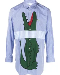 Comme des Garçons x Lacoste Kariertes Hemd mit Logo-Print Blau