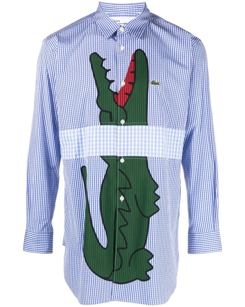 Comme des Garçons x Lacoste Kariertes Hemd mit Logo-Print - Blau Blau