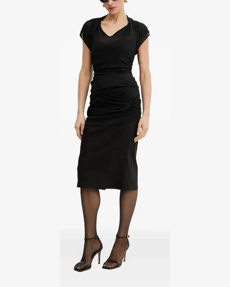 Pinko Drapiertes Midikleid - Schwarz Schwarz