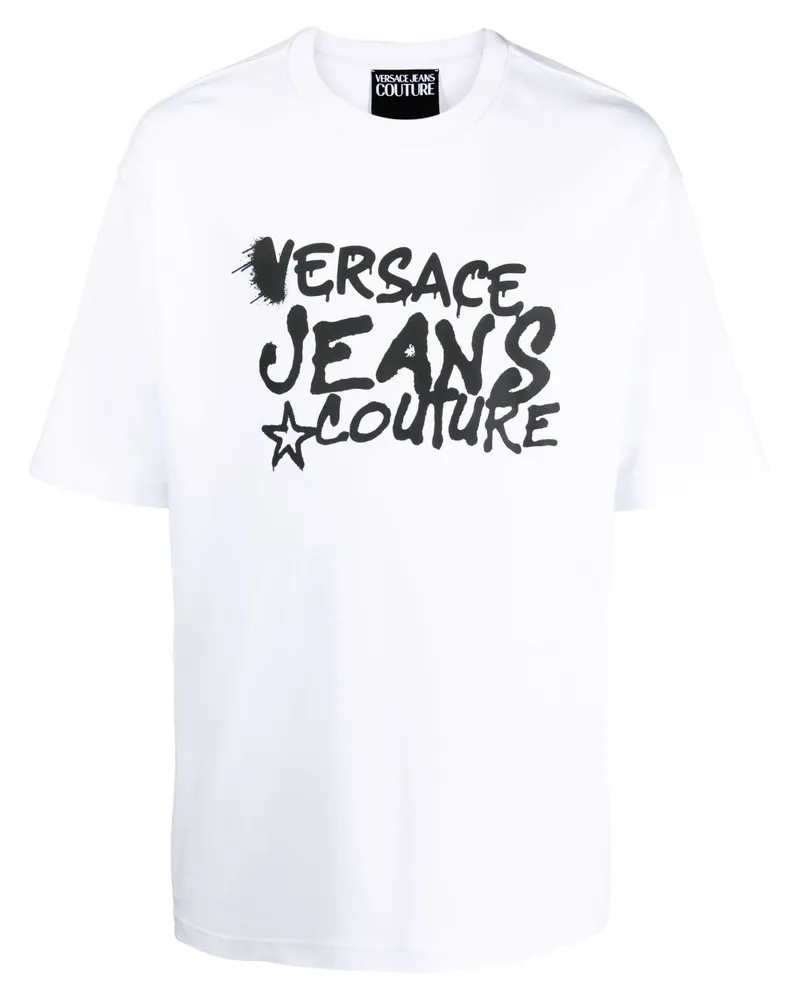 Versace Jeans T-Shirt mit Logo-Print - Weiß Weiß