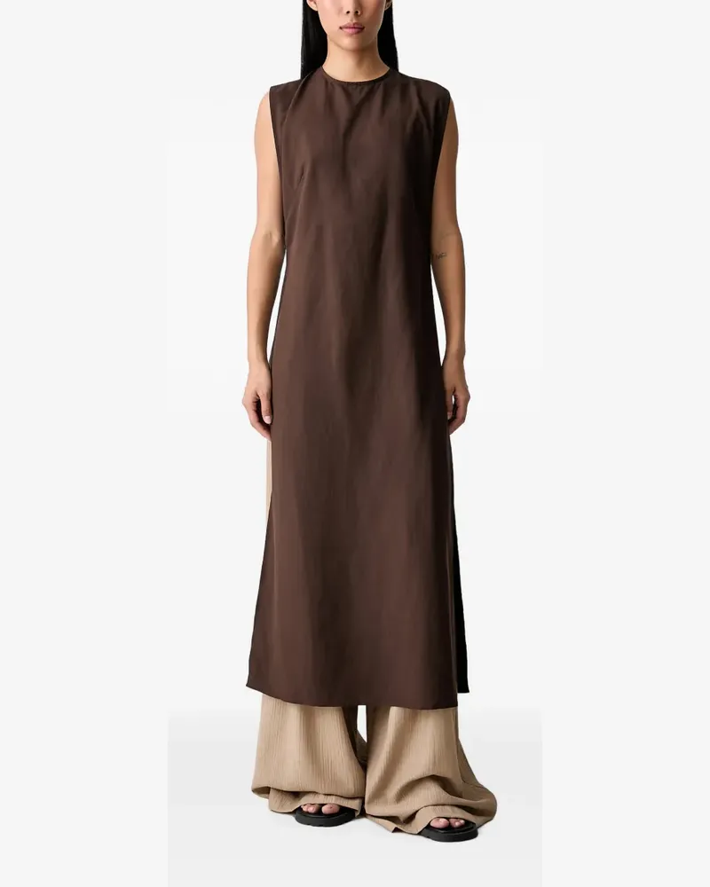 VICOLO sleeveless side-slit blouse - Braun Braun
