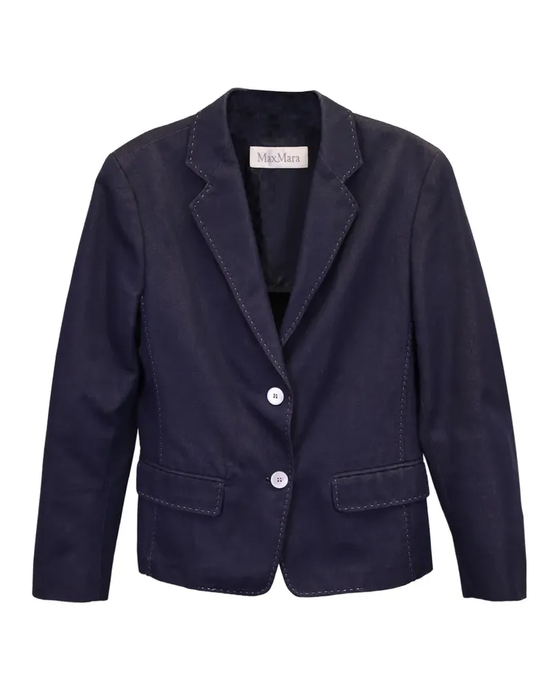 Max Mara contrast-stitch denim blazer - Blau Blau