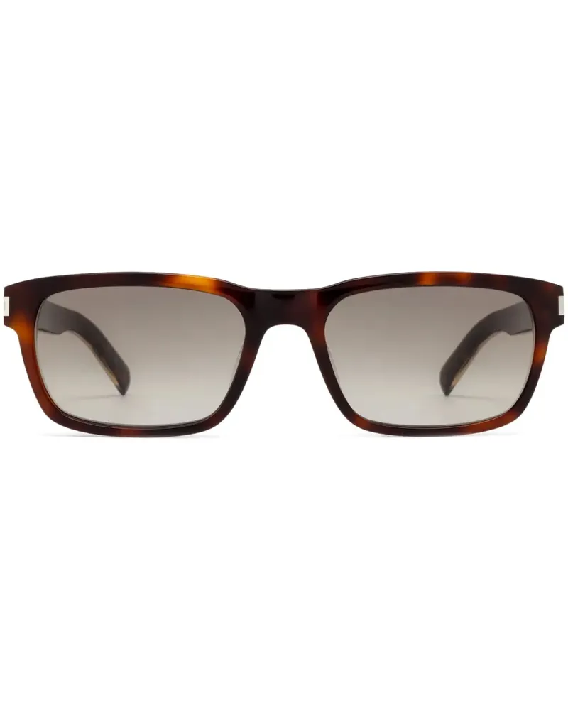 Saint Laurent Eckige Sonnenbrille in Schildpattoptik - Braun Braun