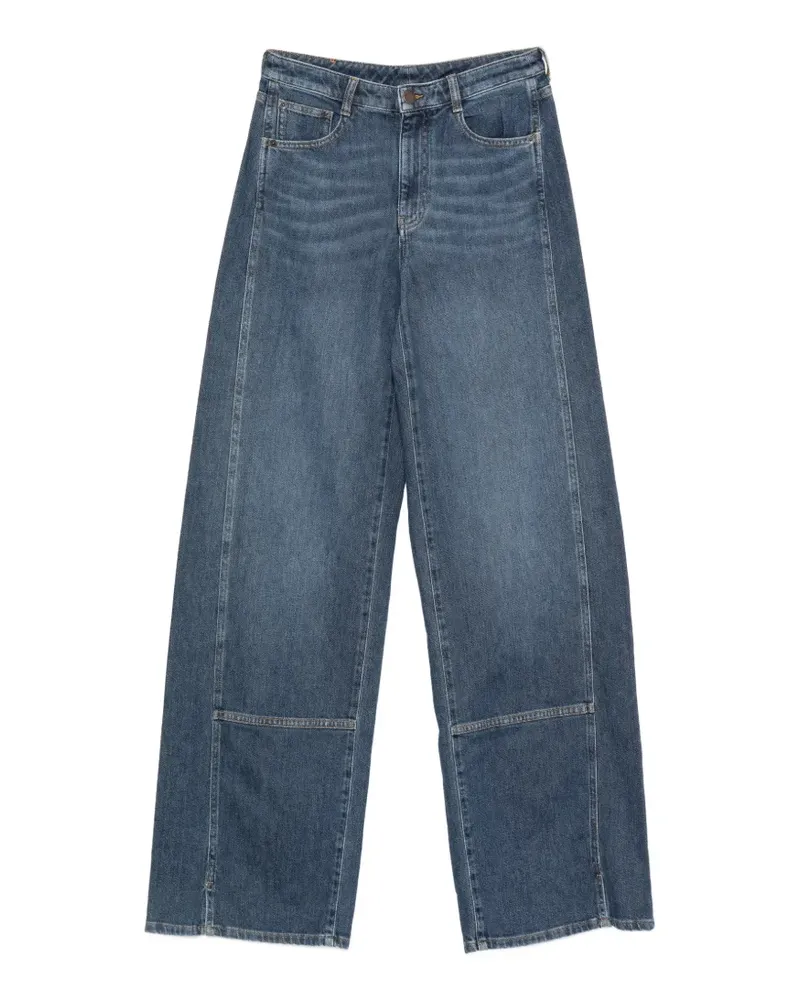 Emporio Armani Wide-Leg-Jeans mit Einsätzen - Blau Blau