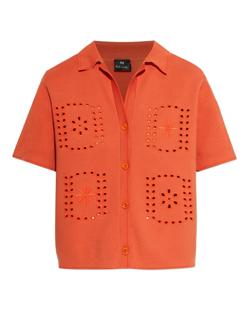 Paul Smith Hemd mit Lochstickerei - Orange Orange