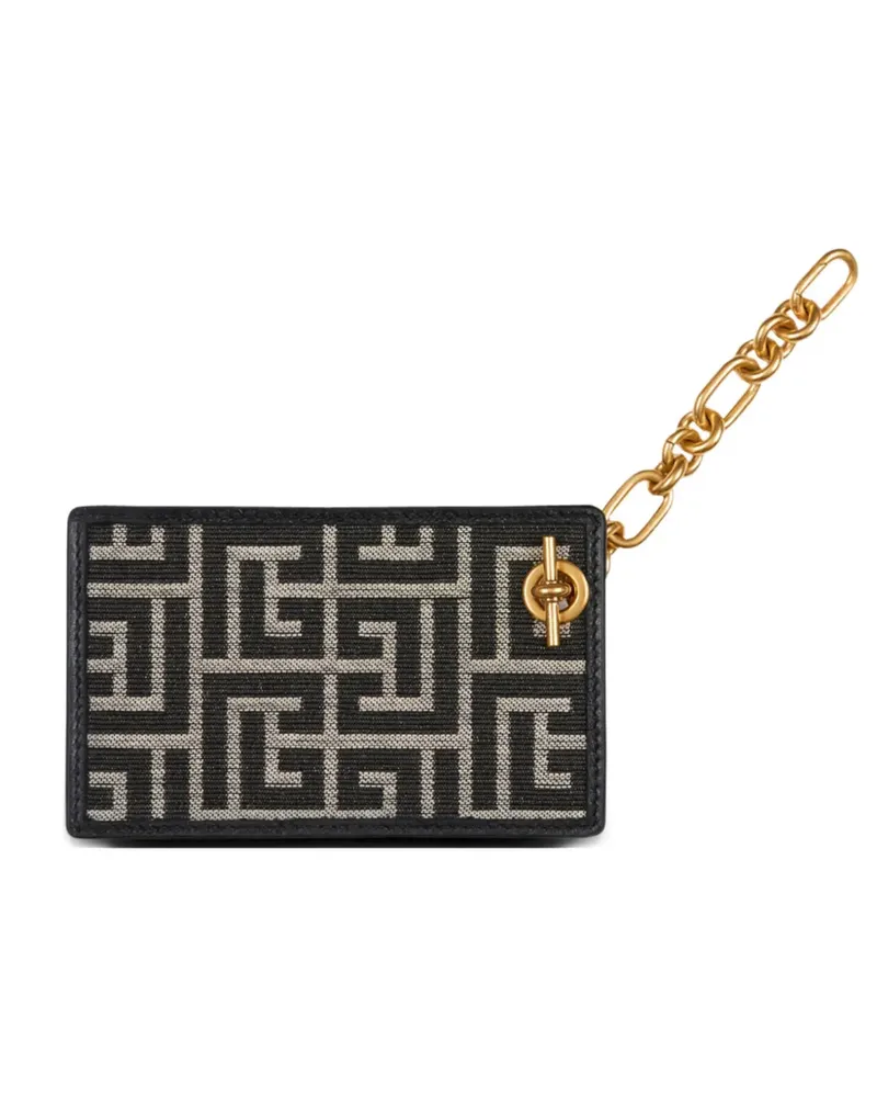 Balmain Kartenetui aus Monogramm-Jacquard - Schwarz Schwarz