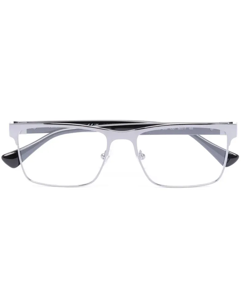 Versace Eckige Brille mit Medusa-Schild - Silber Silber