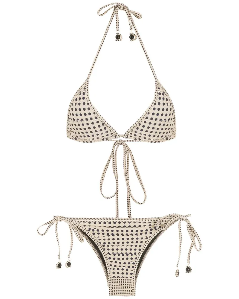 Amir Slama Bikini mit Polka Dots - Nude Nude