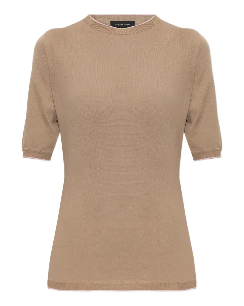 Fabiana Filippi ribbed short-sleeve sweater - Braun Braun