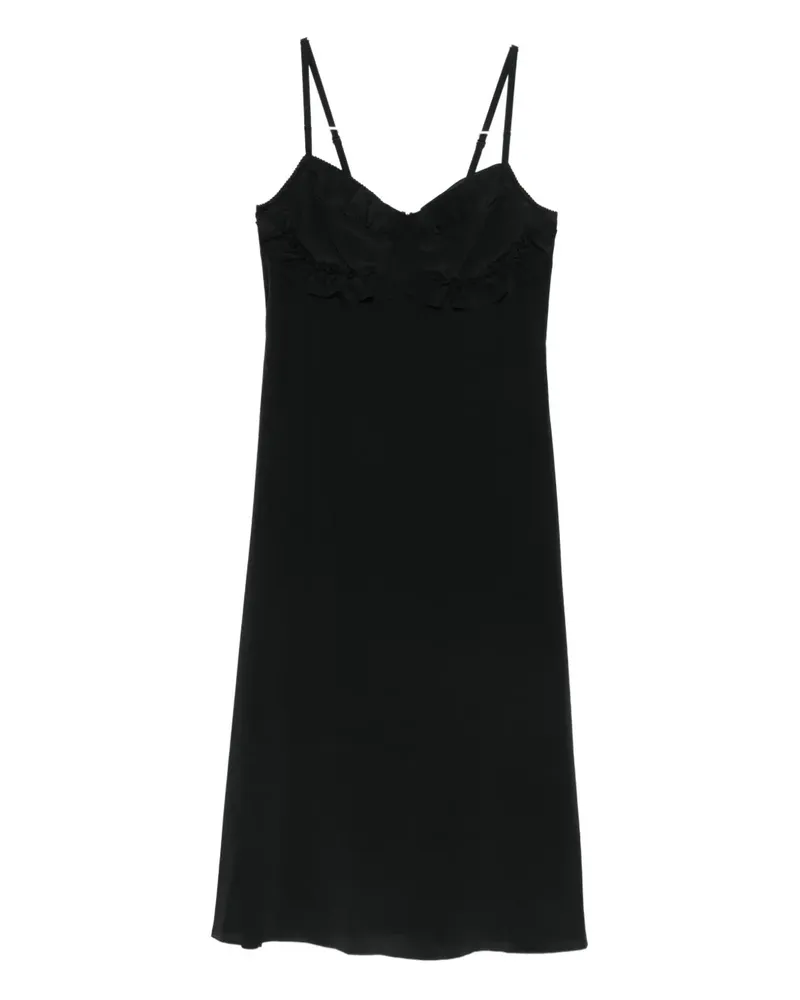 Simone Rocha Gerüschtes Midikleid - Schwarz Schwarz