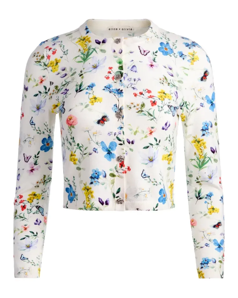 Alice + Olivia Carson printed cardigan - Weiß Weiß