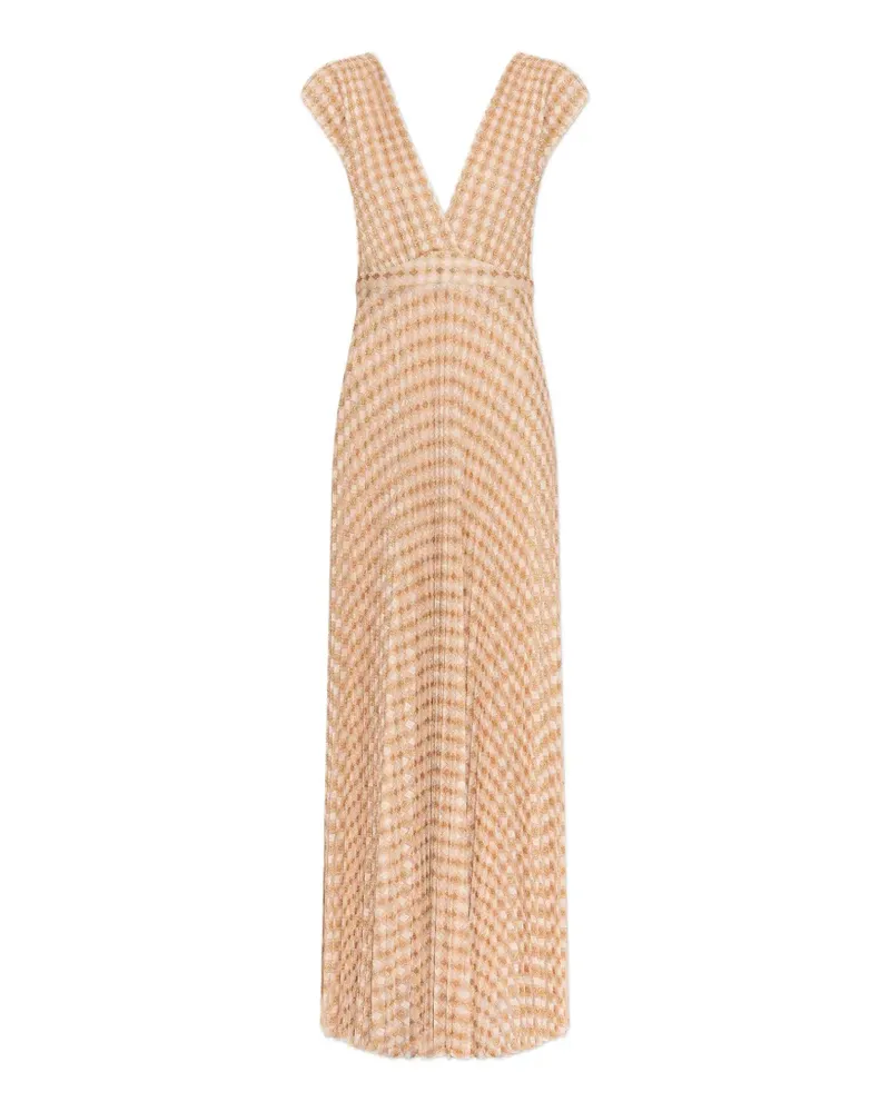 forte_forte Kleid mit V-Ausschnitt - Nude Nude