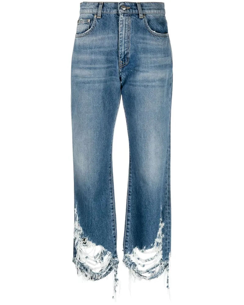 Stella McCartney Gerade Jeans im Distressed-Look - Blau Blau