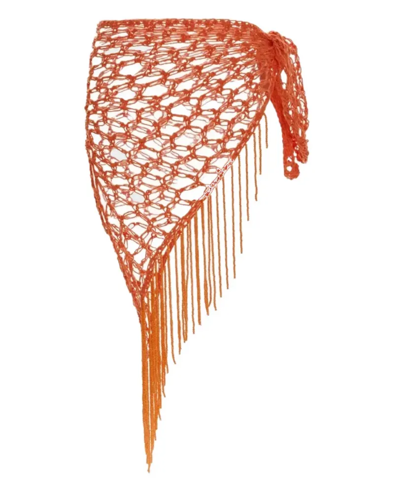 AGUA BENDITA Gehäkelter Catty Pareo mit Fransen - Orange Orange