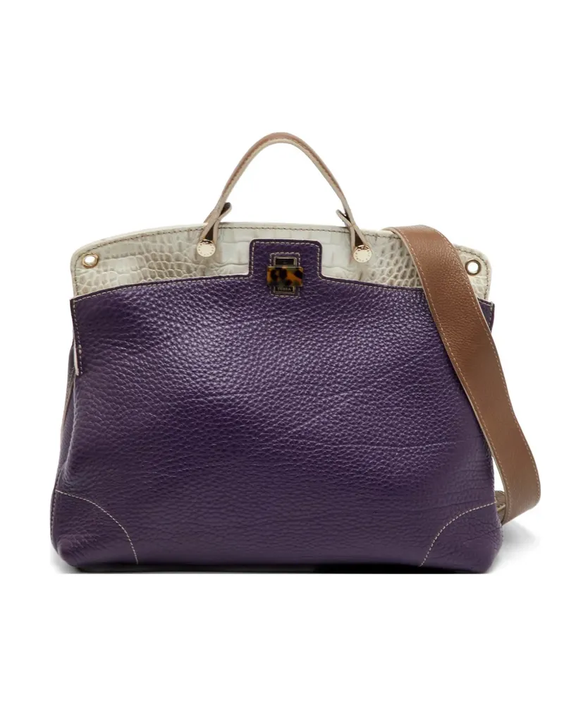 Furla Kleine Tote Bag mit Kroko-Prägung - Violett Violett