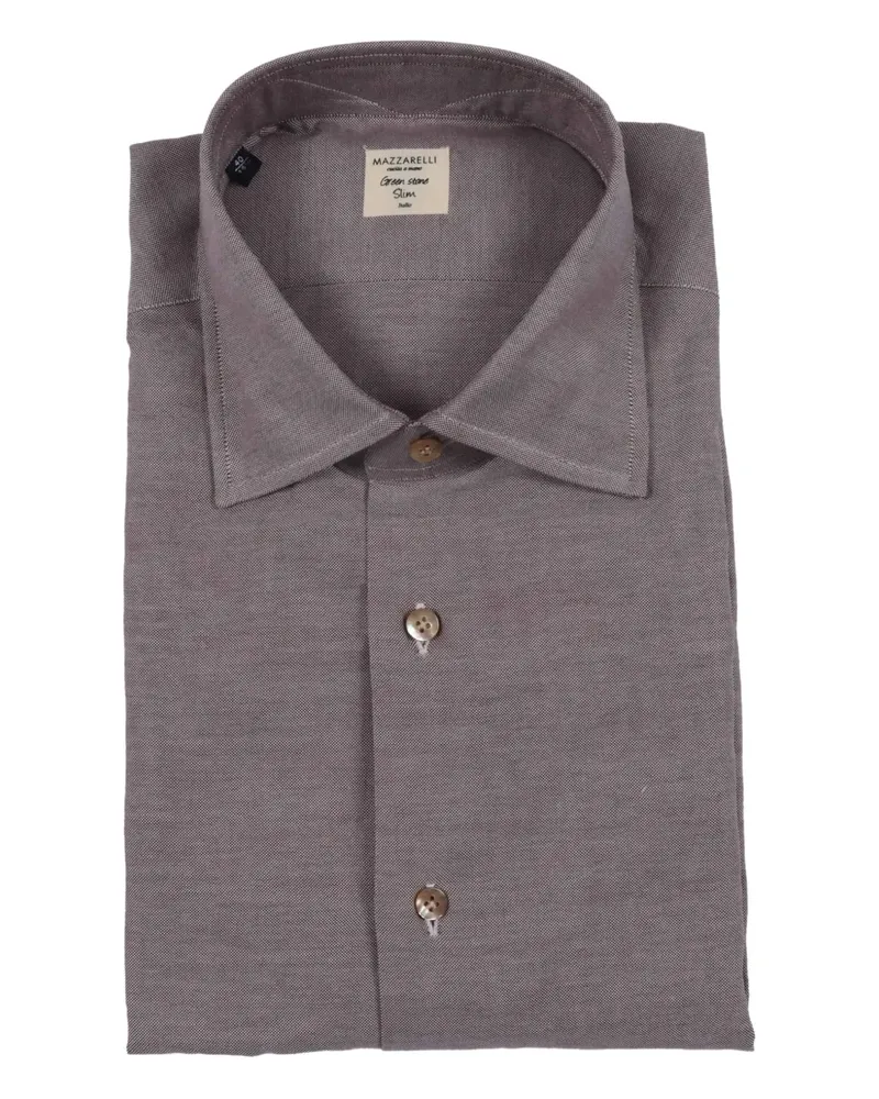 MAZZARELLI Oxford-Hemd aus Baumwolle - Braun Braun