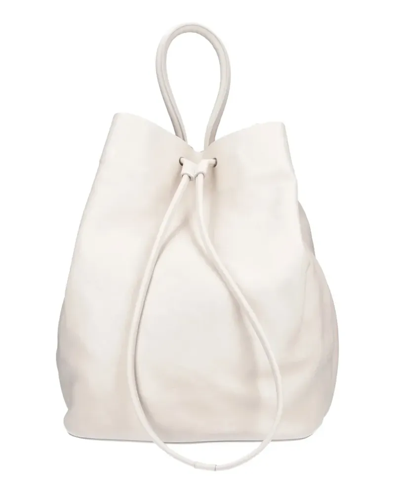 Uma Wang drawstring leather bucket bag - Weiß Weiß