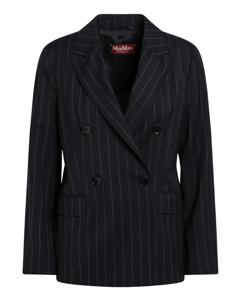 Max Mara Doppelreihiges Sakko mit Streifen - Blau Blau