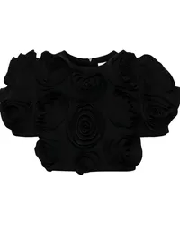 Viktor & Rolf Cropped-Top mit Rosenapplikation Schwarz