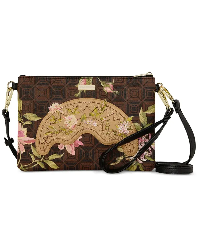 Sprayground Ai Henny Clutch mit Blumendetail - Braun Braun
