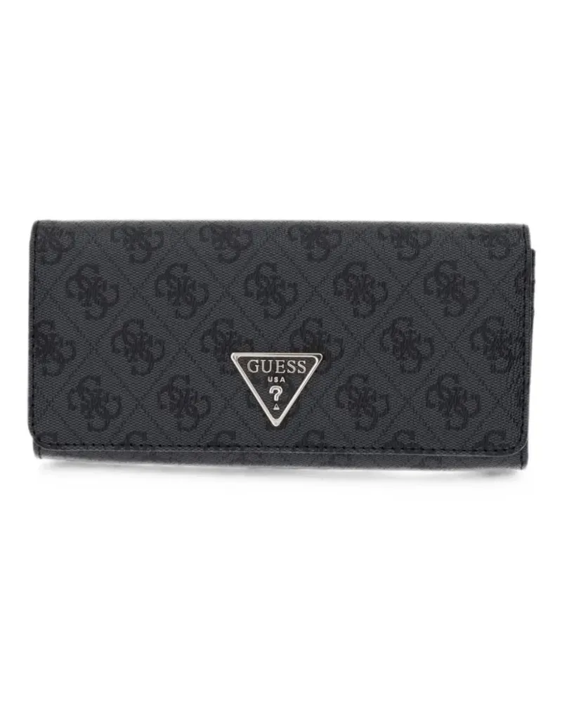 Guess logo-print plaque wallet - Schwarz Schwarz
