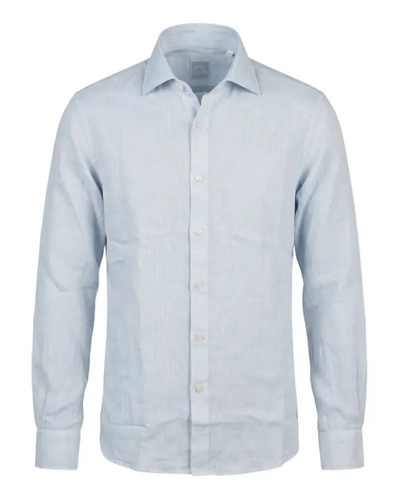 120% Lino long-sleeve linen shirt - Blau Blau