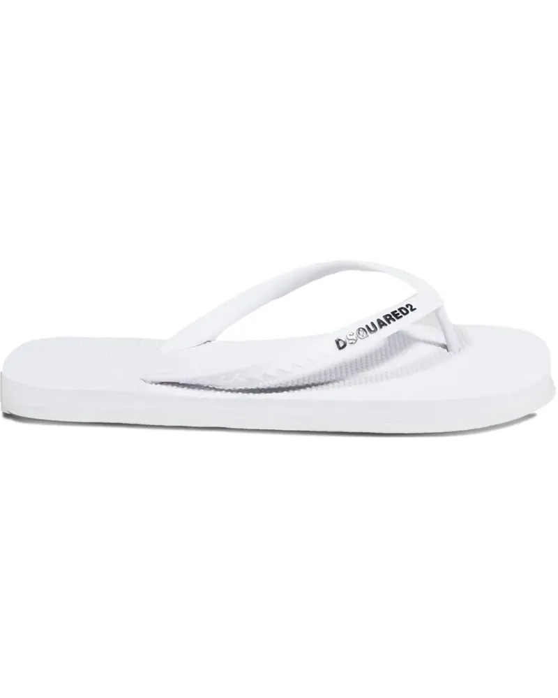 Dsquared2 Flip-Flops mit Logo - Weiß Weiß