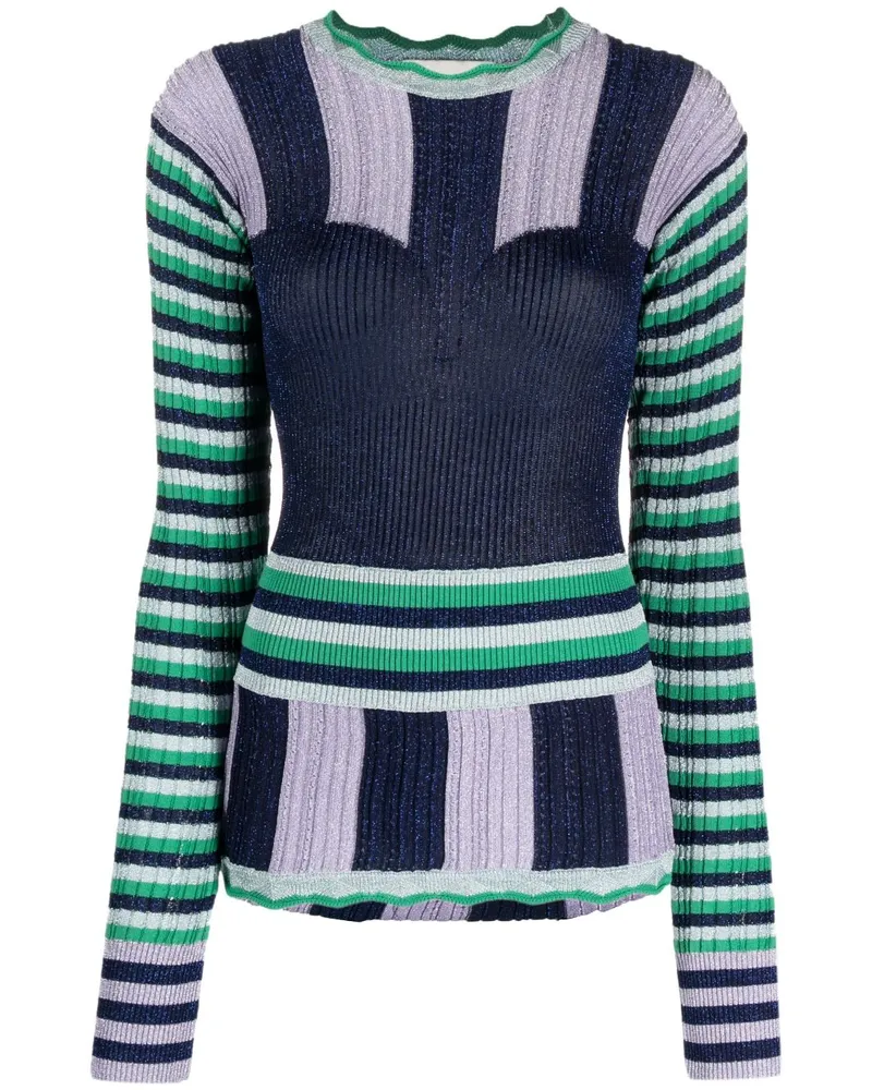 Henrik Vibskov Pullover in Colour-Block-Optik Blau