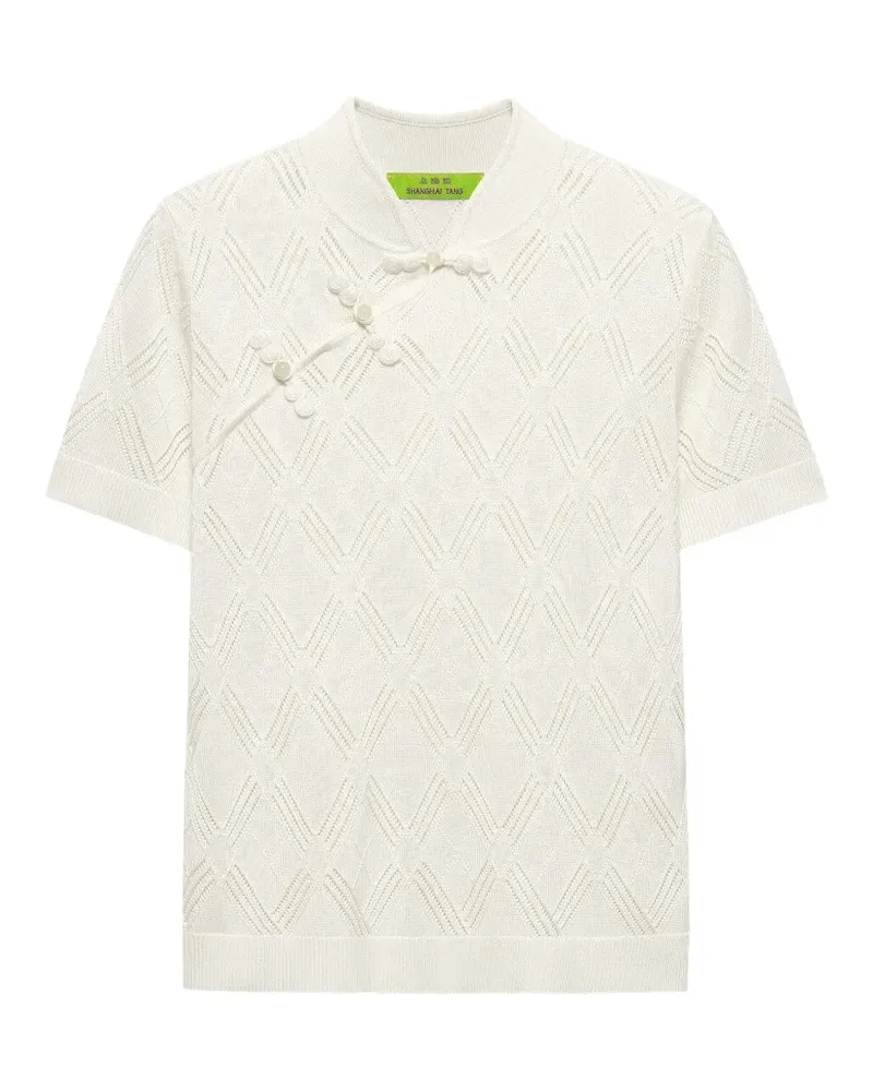 Shanghai Tang Qipao openwork-knit top - Nude Nude