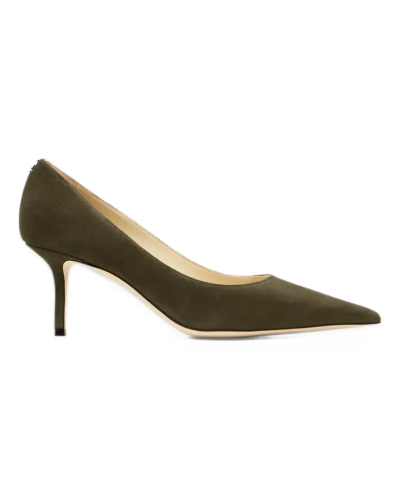 Jimmy Choo Spitze Love Pumps aus Wildleder mit JC-Emblem - Grün Grün