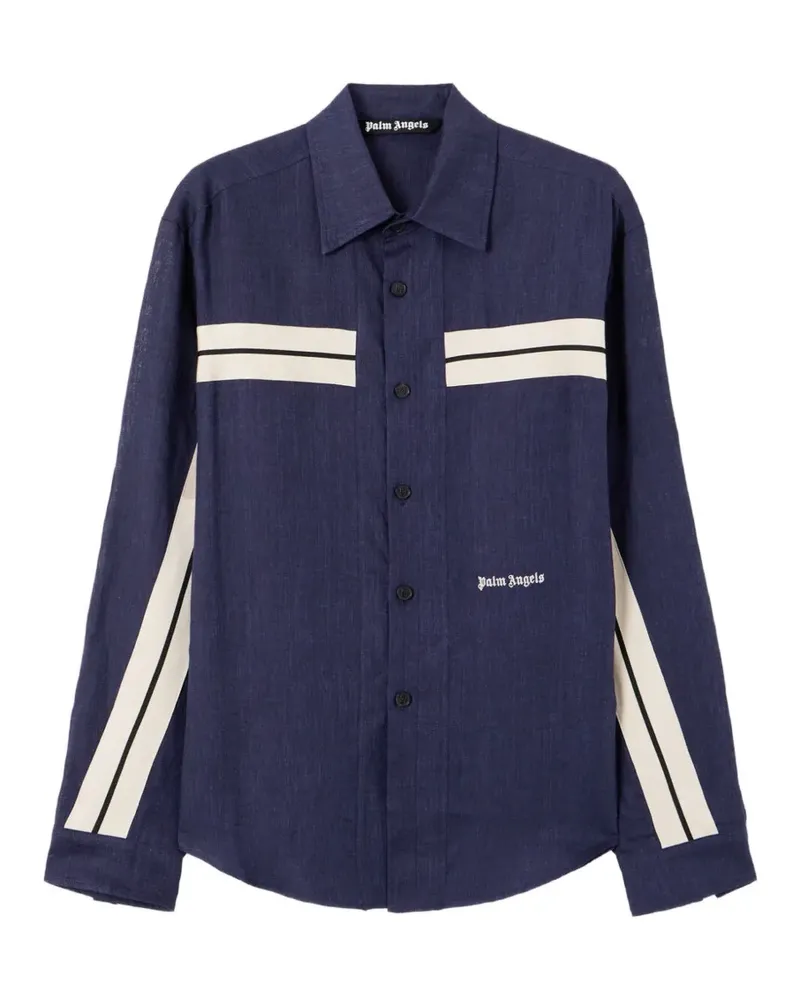 Palm Angels Hemd mit Logo-Stickerei - Blau Blau