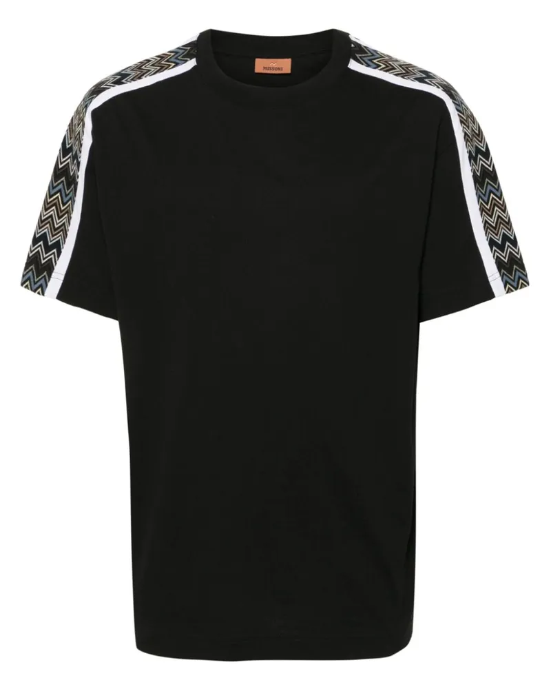 Missoni T-Shirt mit Zickzackmuster Schwarz