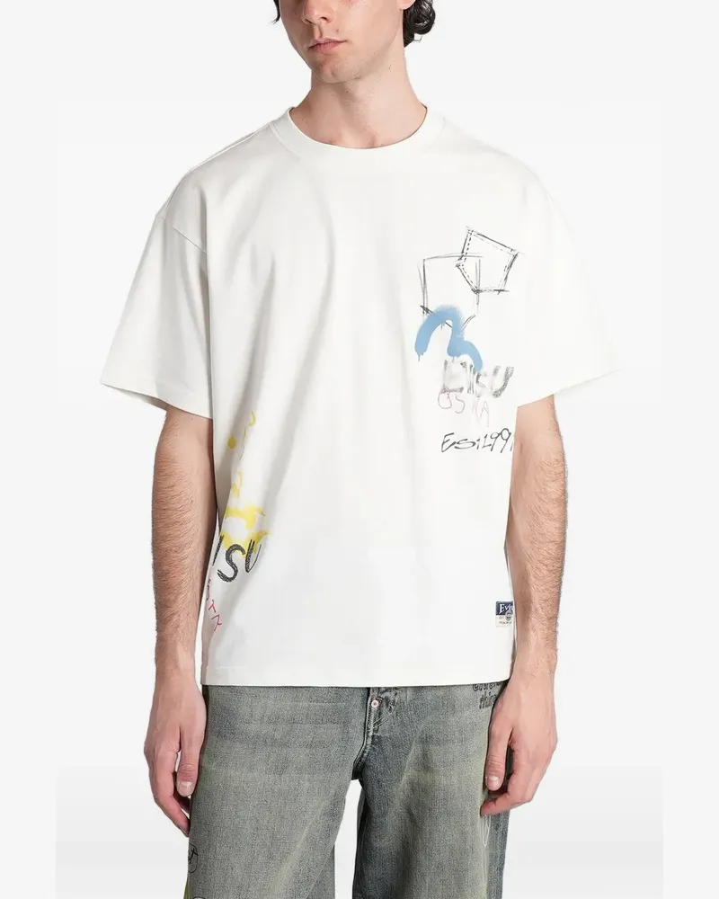 Evisu graffiti-print t-shirt - Nude Nude