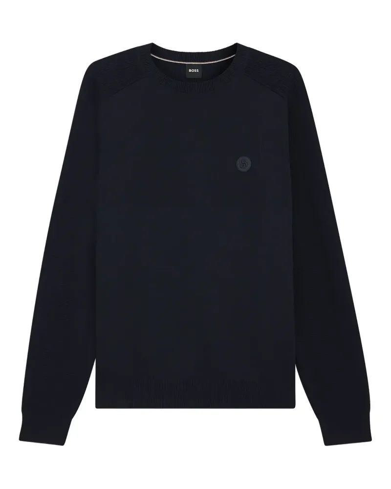 HUGO BOSS Pullover mit Logo-Patch - Blau Blau