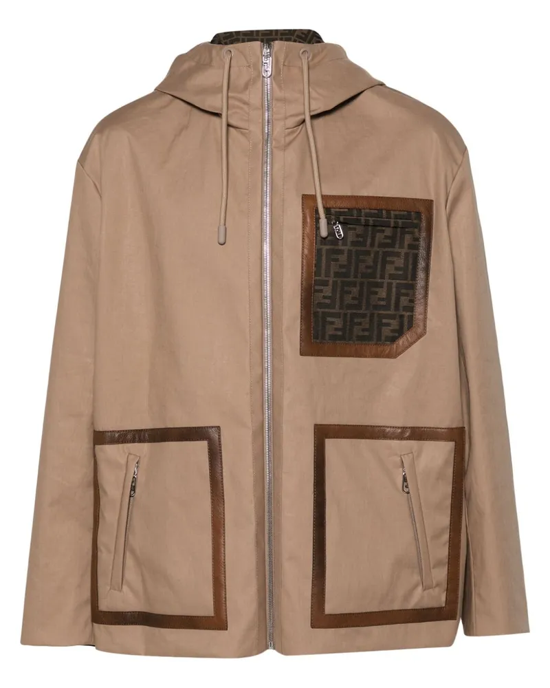 Fendi Wendbarer Parka mit FF - Nude Nude