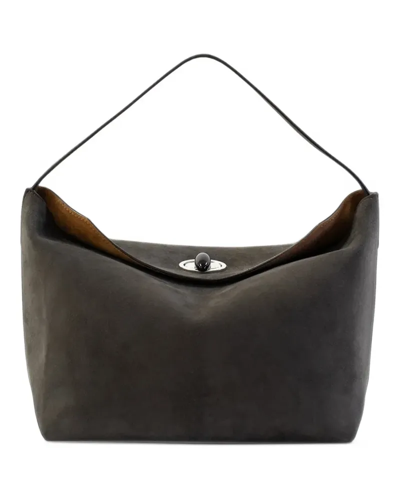 Christopher Esber Schultertasche aus Wildleder mit Drehverschluss - Grau Grau