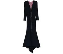 Robe mit V-Ausschnitt - Blau