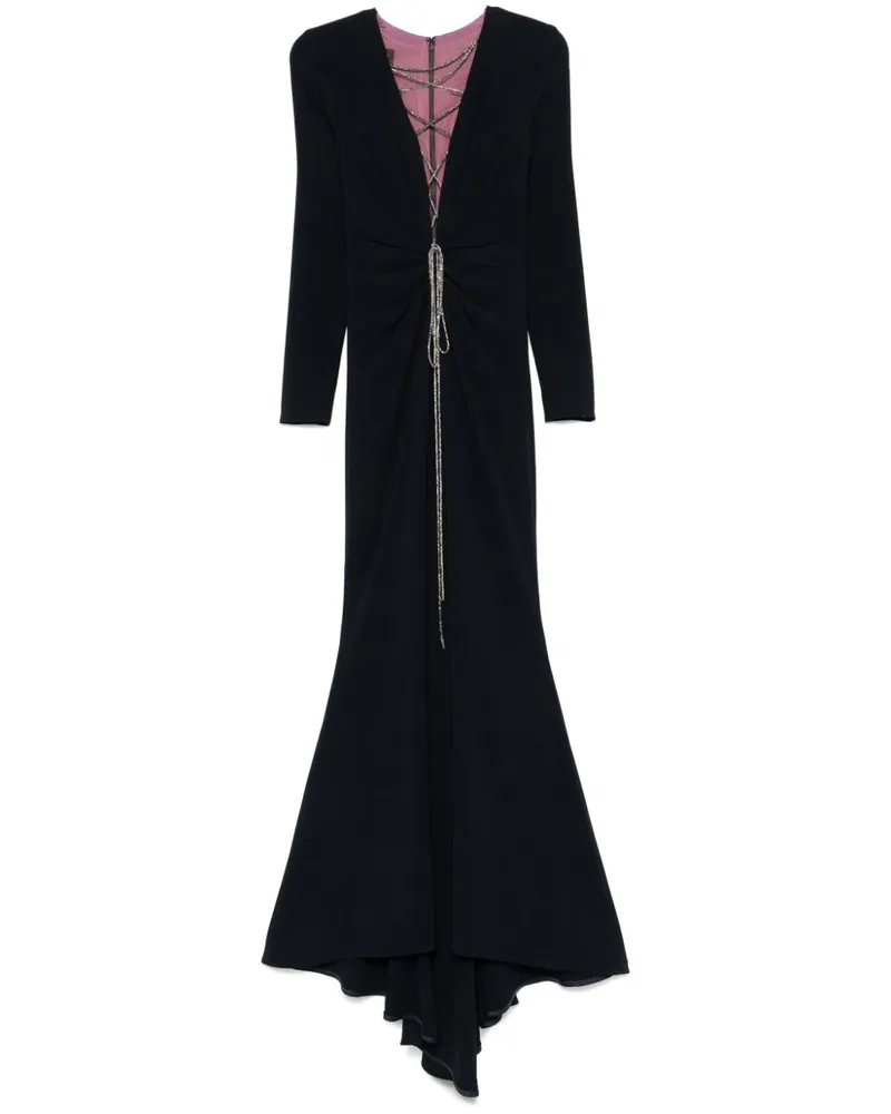 Talbot Runhof Robe mit V-Ausschnitt - Blau Blau